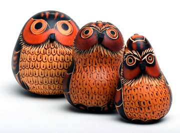 Andes, Peru, Fair Trade, Owls, Gourd, Handcarved