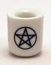 Candle, Candles, Mini, Pentacle, Candle Holder, Porcelain, White
