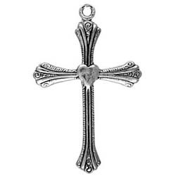 Heart Cross, Faith, Christian, Pendant, High, Concepts, Leadfree, Pewter, Safepewter