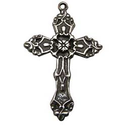 Floral Cross, Faith, Christian, Pendant, High, Concepts, Leadfree, Pewter, Safepewter