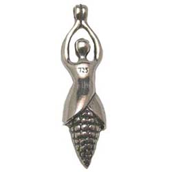 Goddess, Pendant, Spiral, Garin, Corn, High Concepts, Leadfree, Pewter, Amulet