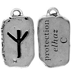 Runes, Pendant, Protection, Elhaz, High Concepts, Leadfree, Pewter, Amulet