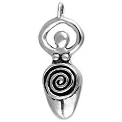 Gaia, Goddess, Pendant, Moon, Ritual, Spiral, Circle Goddess, High Concepts, Leadfree, Pewter, Amulet