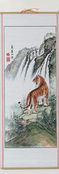 Bamboo, Wall, Scroll, Decor, Asia, Tiger