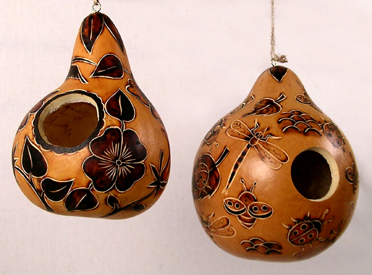 Andes, Peru, Fair Trade, Birdhouse, Gourd, assorted, Handcarved