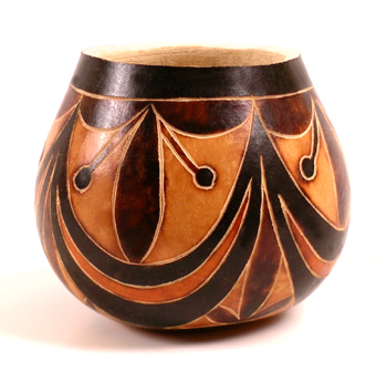 Andes, Peru, Fair Trade, Bowl, Gourd, Geometric, Handcarved