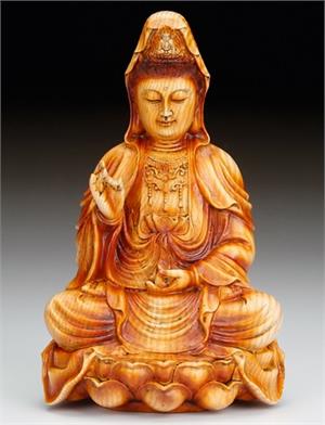 Kuan Yin Meditating-Faux Wood